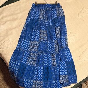 Blue Patterned Women's Skirt